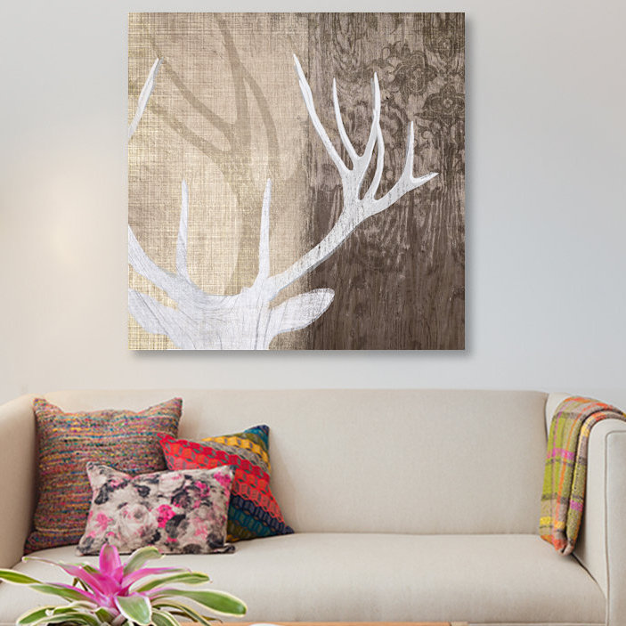 «Deer Lodge II», reproduction d'impression sur toile tendue, H 37 po x l 37 po x P 1,5 po, Toile avec cadre noir