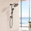 Ensemble de douche mural rond à 3 jets avec douchette à main, débit de 1,8 GPM, noir mat