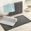 Tapis pour salle de bain réversible 100% coton gris 3000 x 3000 po, 17 po x 24 po, à poils moyens, lavable à la machine, ajoute du style aux poils de salle de bain 0,5 po et doux, rehausse le décor-879466314