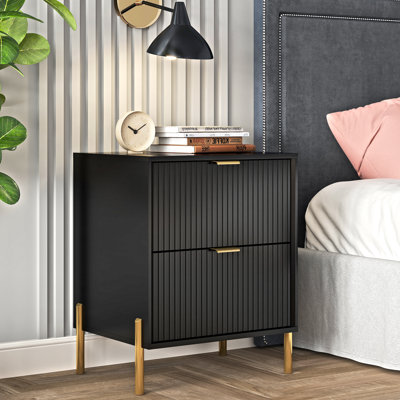 Cainsville 21.5'' W Manufactured Wood+ Steel Nightstand