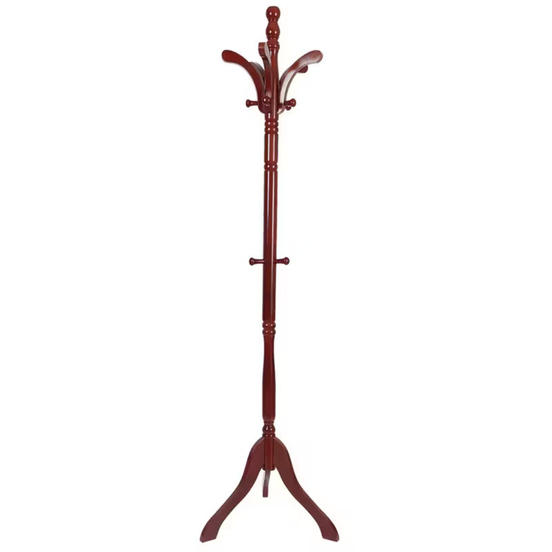Freestanding Coat Rack With 13 Hooks - Tall Coat Tree, Beech Wood Entryway Organizer With Tripod Base, Space-saving Design For Home