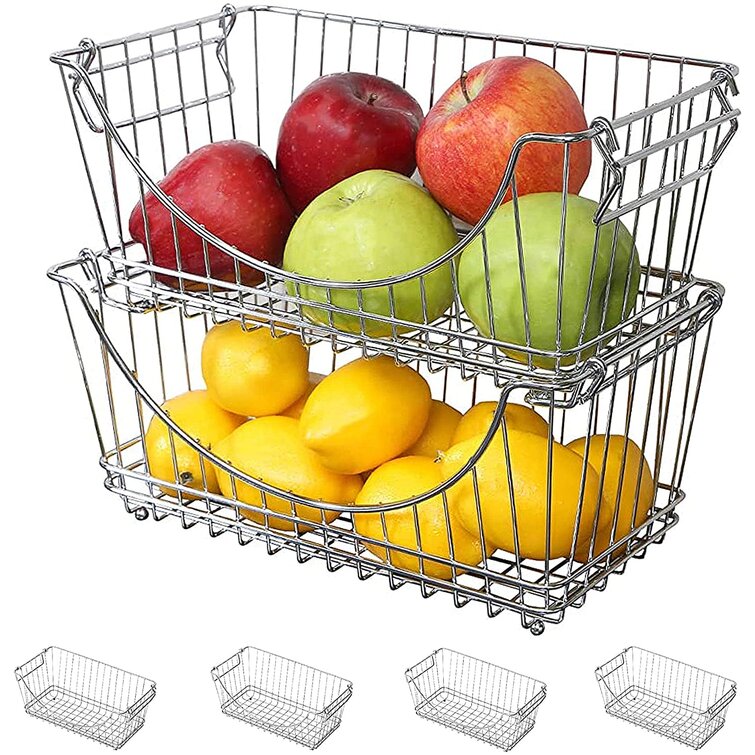 Smart Design | 2 Tier Stackable Pull Out Baskets