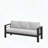 75" 3-Seat All-Weather Metal Patio Sofa with Light Gray Cushions, Black Frame, 330lbs Capacity-783246114