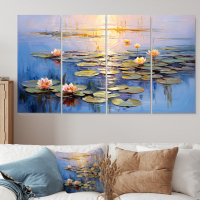 Ensemble d'art mural 4 pièces Monet S Water Lily Pond Reflections IV - Lake
