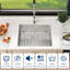 Évier de cuisine encastré à cuve simple en acier inoxydable L 25 po x l 22 po à 16 cuves