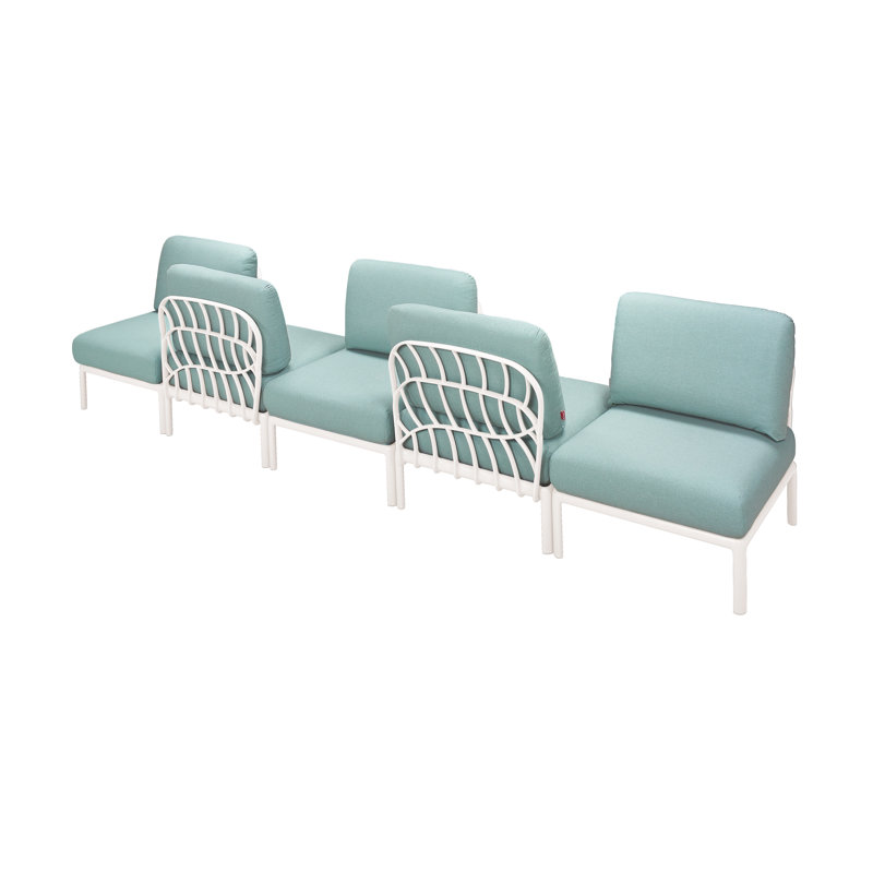 Fauteuil de patio Laurel Club avec coussins, Blanc