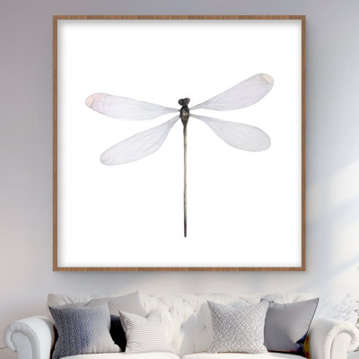 Minimalist dragonfly - Framed Matted Print for Home Decor