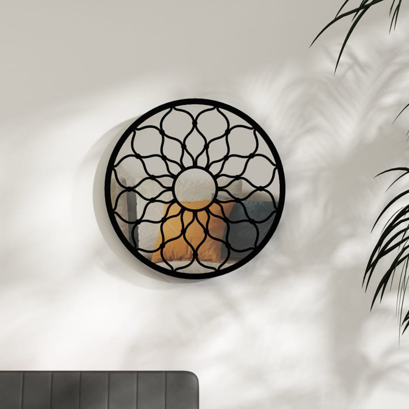Milbrandt Flat Mirror, 40cm H x 40cm W, Black