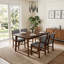Ensemble de salle à manger 5 pièces - Table en bois massif et chaises rembourrées-501575729