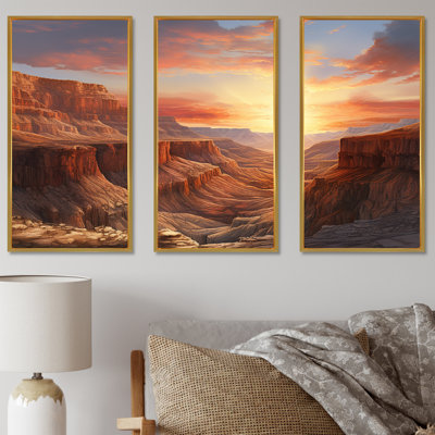 «Canyon Desert Sunset», ensemble d'art mural Canyon