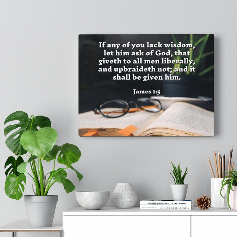 Wisdom James 1:5 1 Piece Wrapped Canvas Wall Art