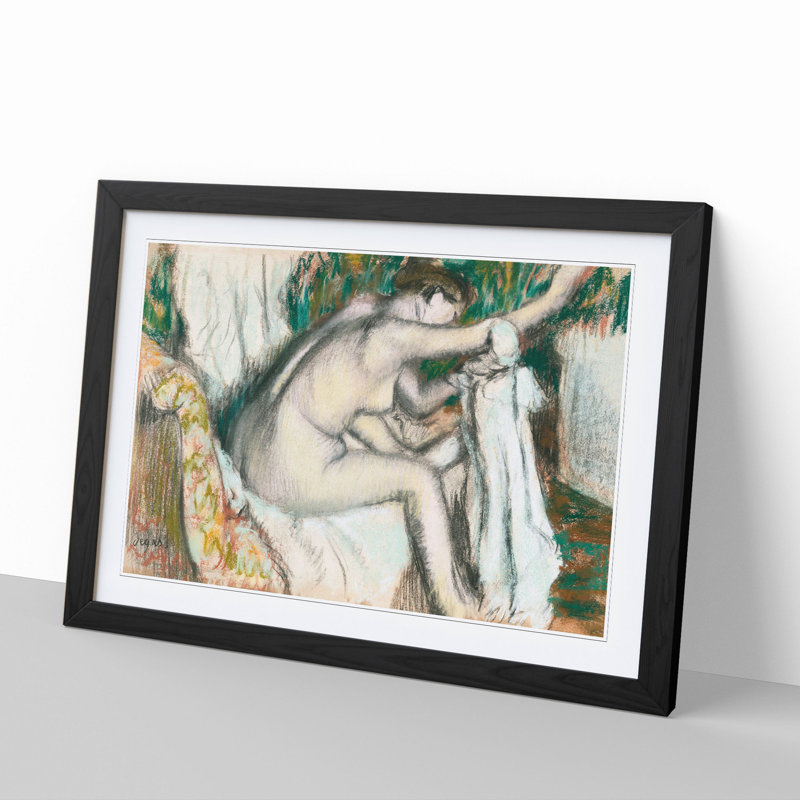 Nude Woman Vol.1 by Edgar Degas - Picture Frame Painting, Black Framed, 36cm H x 48cm W x 2cm D