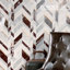 Amari 12x19 Chevron Polished Marble & Aluminum Inlay Mosaic Tile-995789252