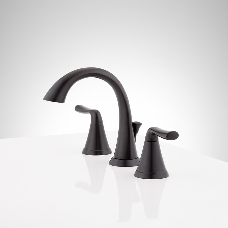 Provincetown 1.2 GPM Widespread Bathroom Faucet with Metal Lever Handles and Pop-Up Drain Assembly, Matte Black