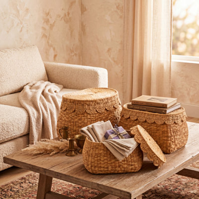 Ensemble de panier de rangement décoratif et fonctionnel Cole and Grey Seagrass