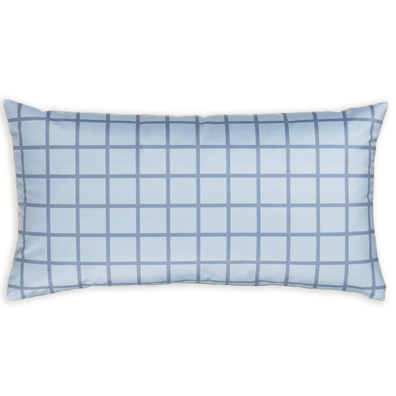 Coussin Mini Grid, Plumes, 21 po x 12 po, Royal