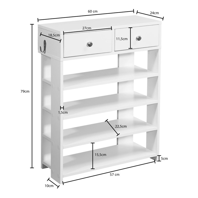 12 Pair Solid Wood Shoe Rack
