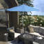Parasol de patio blanc mat 11 pieds avec manivelle en aluminium à Aruba Sunbrella-1893976756