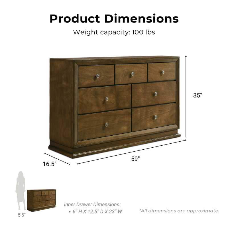 Hardeman 7-Drawer Oversized Dresser