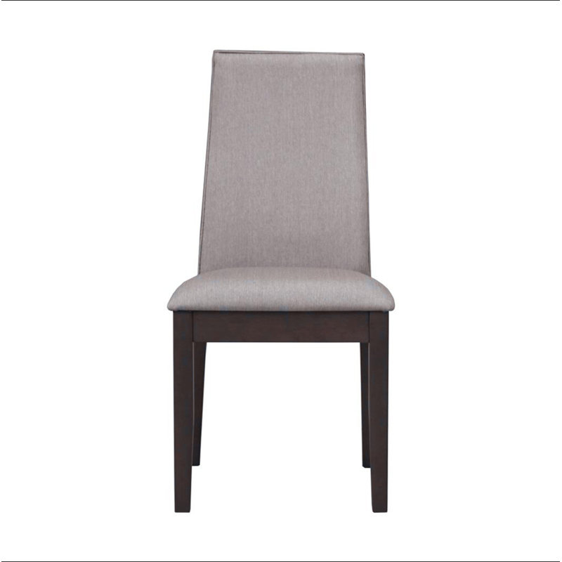 Ensemble de 2 chaises de salle à manger rembourrées en tissu espresso