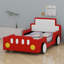 Structure de lit plateforme conçue comme une voiture de course avec roues-1879379812