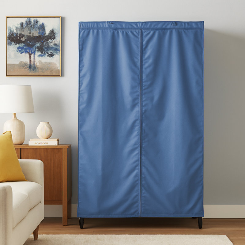 La housse de l'étagère de rangement s'adapte aux supports de couleur bleu poudré l 36 po x P 18 po x H 72 po