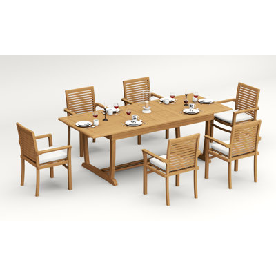 Mas Teak Wood Patio Dining Set with