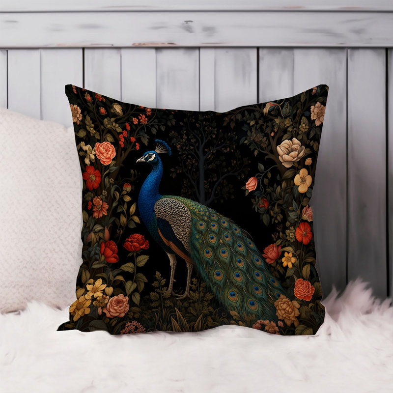 Housse de coussin animaux animaux William Morris - Peacock, 16x16