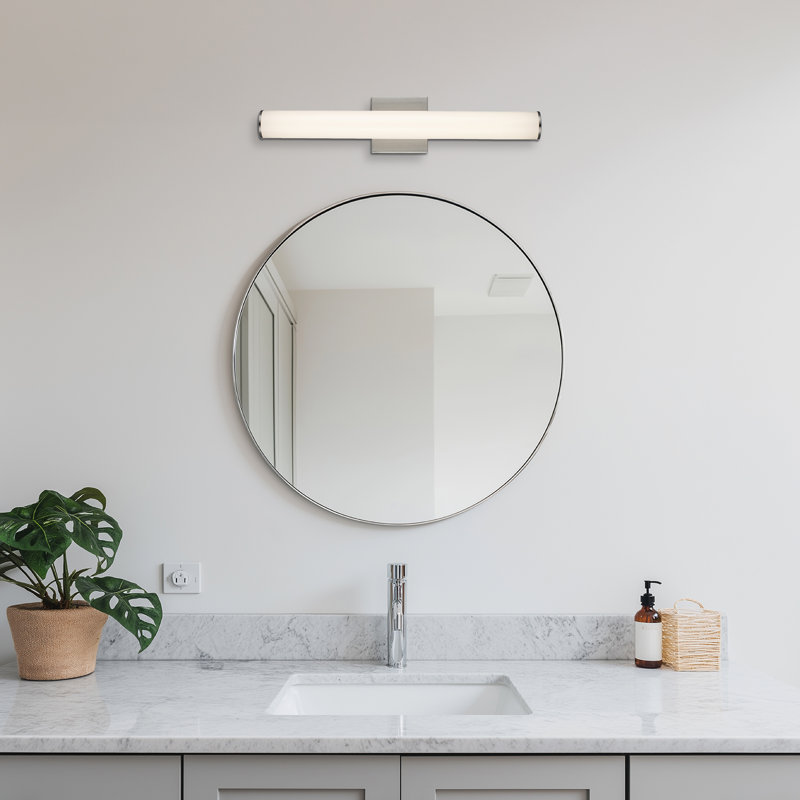 Saavy 48" Brushed Nickel Integrated LED Vanity Light, Brushed Nickel, 48" W