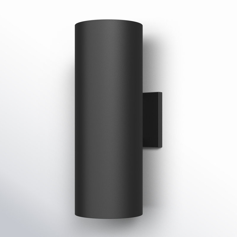 Dylan Aluminum Wall Light, 14.25" H x 5.12" W x 5.12" D, Black, Yes