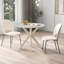 Table de cuisine moderne de 36 pouces de style Mid-Century avec plateau en faux marbre et pieds en bois d'hévéa massif-19700071