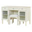 Bureau de coiffeuse avec miroir rabattable, tiroir et armoire