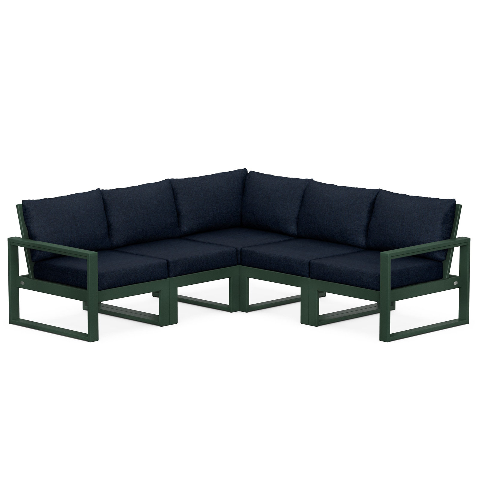 POLYWOOD® Edge 85" Patio Sectional, Marine Indigo, Green