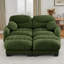 Canapé pliable modulaire en L en chenille 2 places avec mousse ergonomique, accoudoirs courbés, deux repose-pieds et coussins décoratifs ronds.-572664325