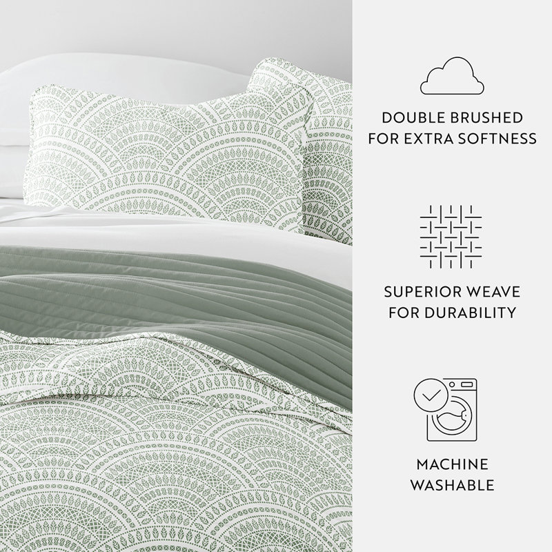 Becky Cameron Quilt, Eucalyptus, Twin Quilt + 1 Standard Sham