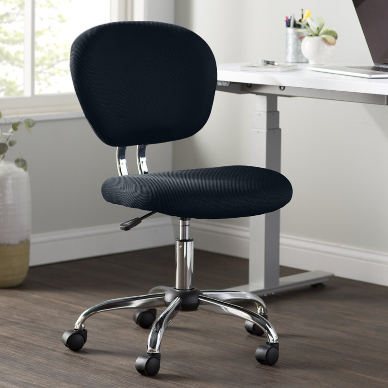 Chaise de bureau pivotante en maille, Gris, Fixe