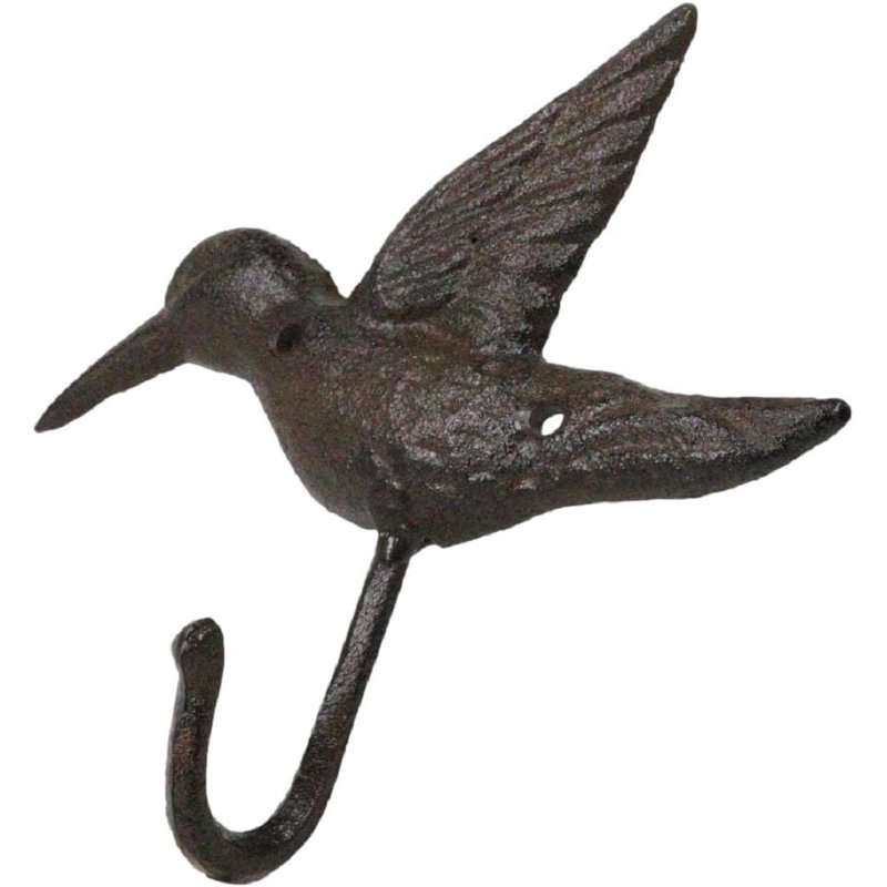Ensemble de 4 clés décoratives rustiques en fer forgé colibri