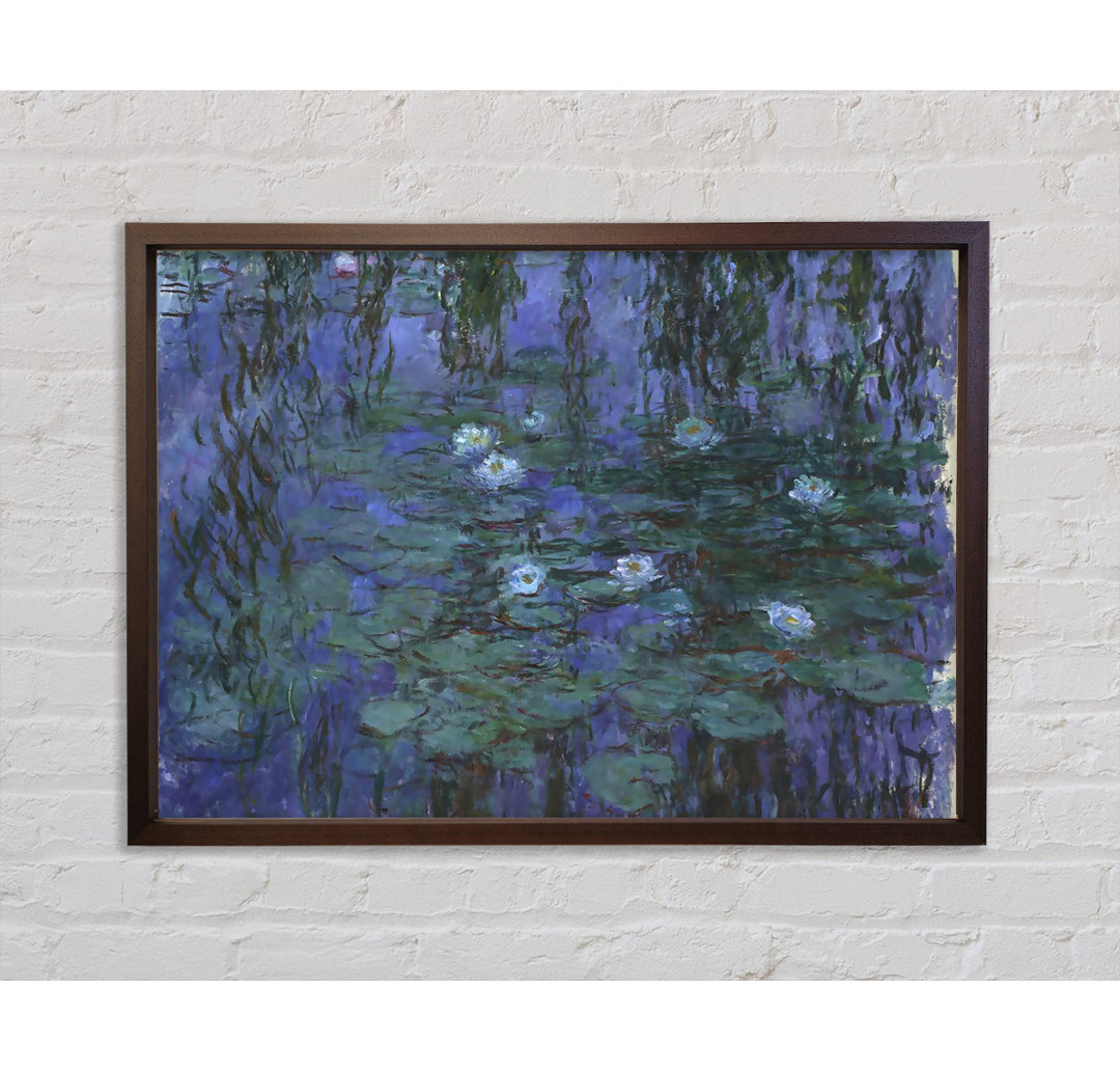 Monet Blaue Seerosen - Einzelner Bilderrahmen Kunstdrucke auf Leinwand