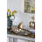 47x15.5x31" Rectangular Console Table with Elegant Floral Design and Mirrored Silver Finish