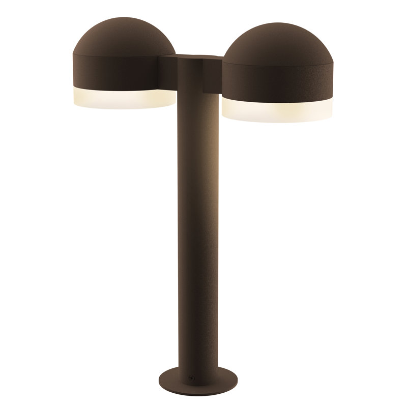 Borne d'éclairage DEL à l'intérieur en métal Reals®, Bronze texturé, H 17,75 po x l 5 po x P 13,5 po, Blanc givré