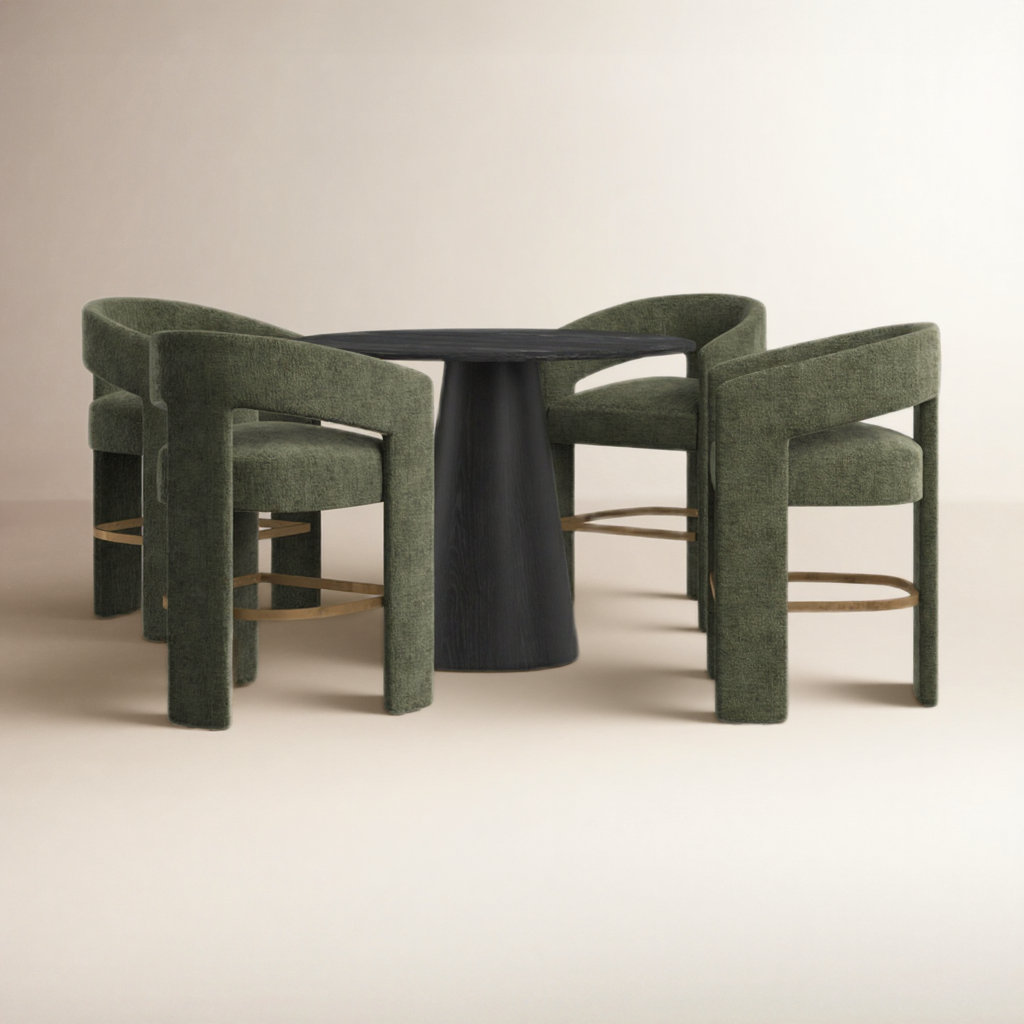 Darlington 5 - Piece Dining Set, Gwen Forest Microsuede