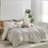 MooMee Striped Duvet Cover Set 100% Washed Cotton Linen Like Textured-105229472-105229476