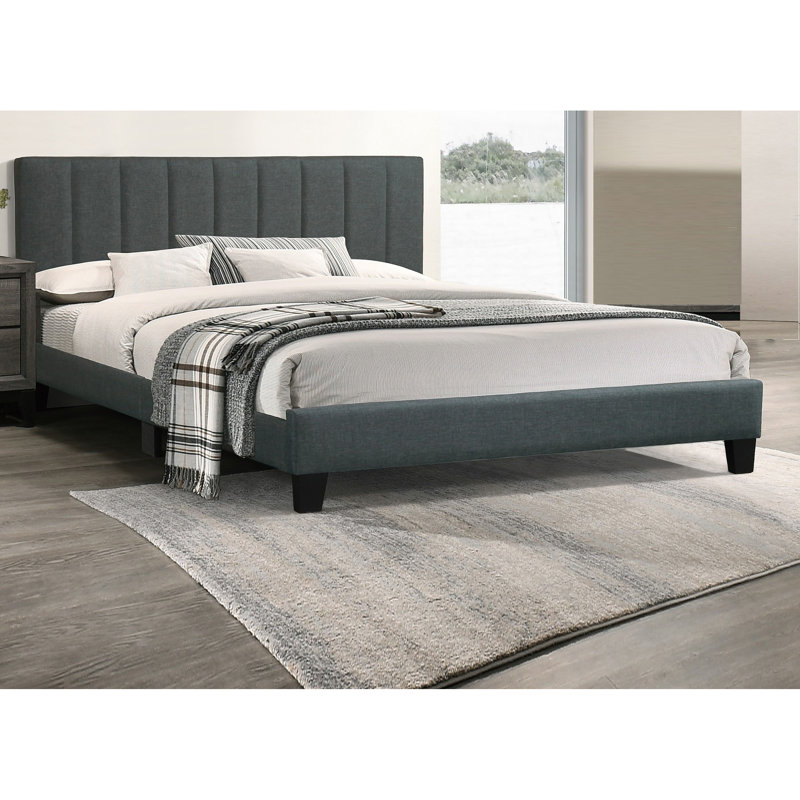 Upholstered Bed, Charcoal, King