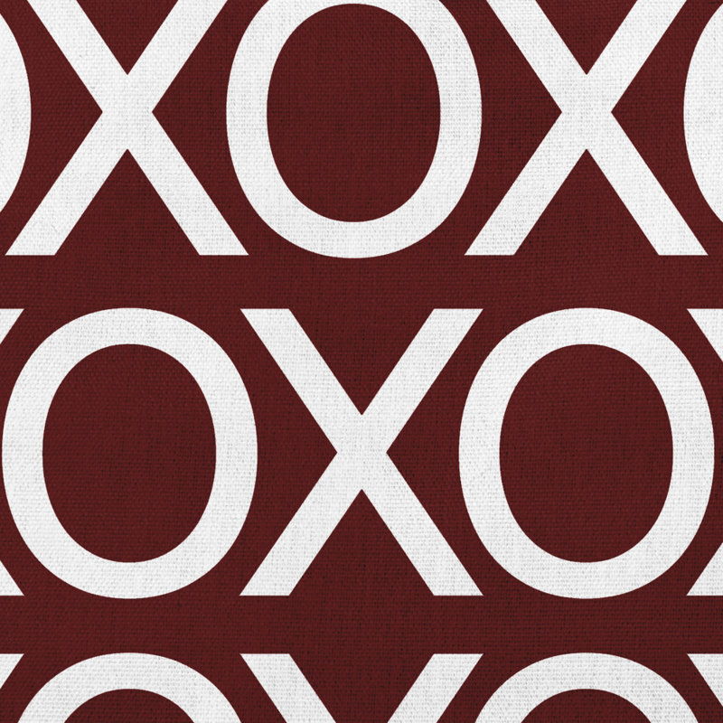 Housse et insert de coussin décoratif décoratif Hugs and Kisses Valentines, Marron, 16 po x 16 po