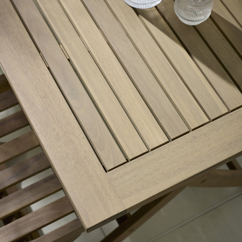 Ronja Outdoor Solid Wood Folding Table With 4 Ava Dining Chairs - Modern Garden Patio Dining Set