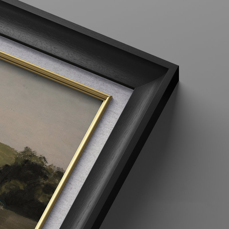 Ensemble de 2 œuvres d'art encadrées de qualité supérieure sur toile de qualité supérieure avec cadre de 26 po x 36 po, Noir