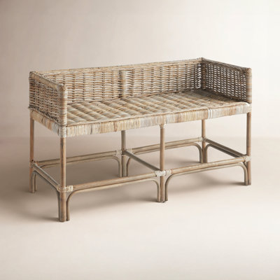 Raye Wicker Woven Accent Bench
