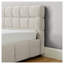 Très grand lit plateforme tapissier avec tiroirs de rangement, structure de lit en chenille moderne avec tête de lit capitonnée, beige