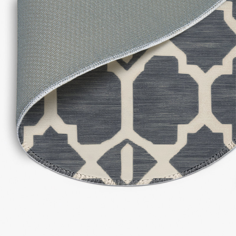 Tapis gris intérieur et extérieur Trellis, Rond 5 pi