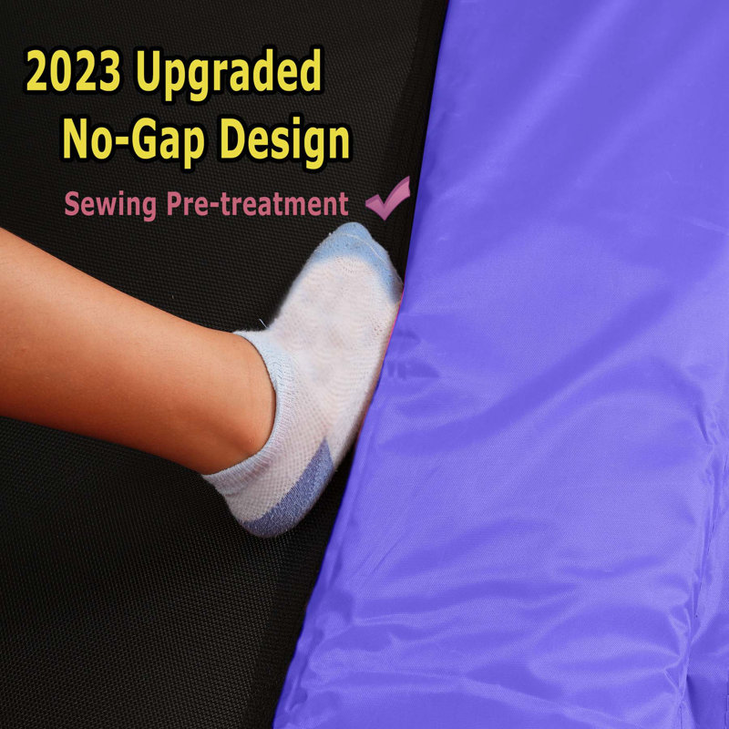 7FT Trampoline for Kids with Safety Enclosure Net, Slide and Ladder, Purple